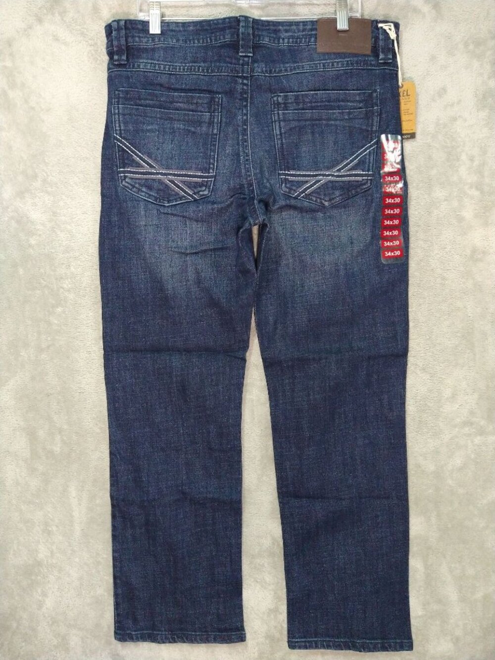 TK Axel Jeans Mens 34x30 Blue Denim Slim Boot Stretch Dark Wash NWT